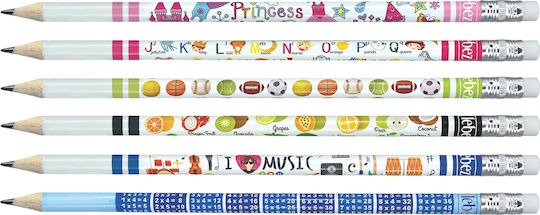Graphic Pencil Eraser School Creative 4 Pcs Blister