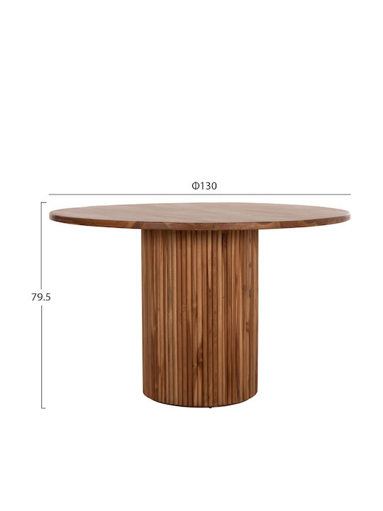 Rund Tisch Speisesaal Holz Teak 130x130x79cm