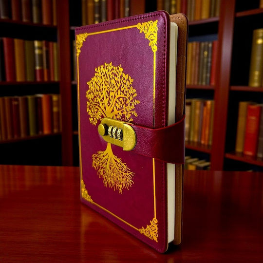 Velve Notizbuch mit Schloss Rot