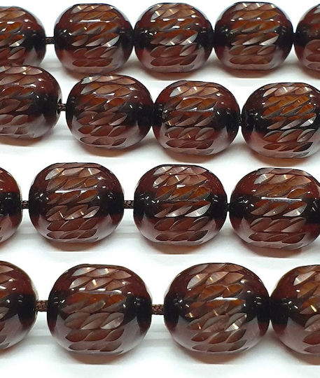 Roloi Komboloi Graven Mastic Worry Beads with 33 Beads Brown 41cm