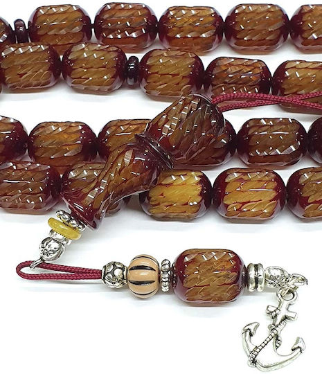 Roloi Komboloi Graven Mastic Worry Beads with 33 Beads Multicolour 41cm