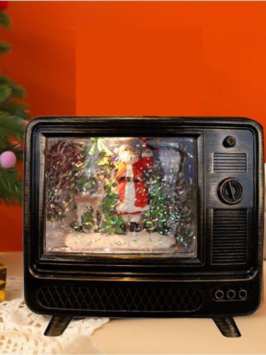 Коледна Изпълнена със светлина украса TV с Дядо Коледа На батерия 13x14см 1бр