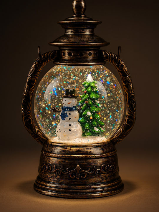 Weihnachtliche Schneekugel Beleuchtet mit Schneemann Batterie 13x10x19cm 1Stück