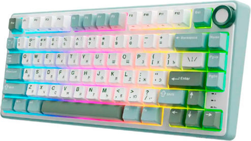 Royal Kludge R75 Ασύρματο Gaming Μηχανικό Πληκτρολόγιο 75% με Custom Brown διακόπτες και RGB φωτισμό (Αγγλικό US) Γκρι