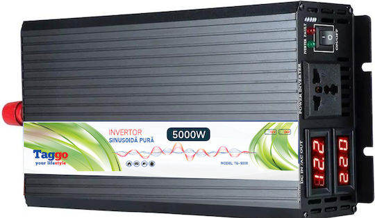 Taggo Invertor Auto Unda sinusoidală pură 5000W pentru Convertirea 12V DC în 220V AC