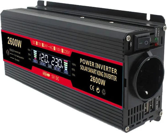 Invertor Auto Modificat Sine Wave 2600W pentru Convertirea 24V DC în 220V AC