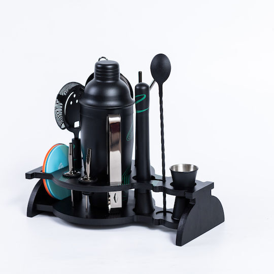 Arvada Shakerpro Set Portabil Cocktail Stil Boston Negru 14 Bucăți Accesorii Pentru Barmani Uz Profesional Acasă Cadou Ideal Negru