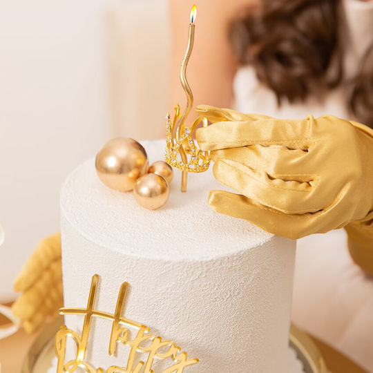 Party Pal Decorațiune Tort Coroană Metalică Mini Aurie Cu Strasuri