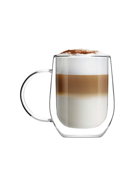 Vialli Design Mug Glass Transparent 350ml 2pcs