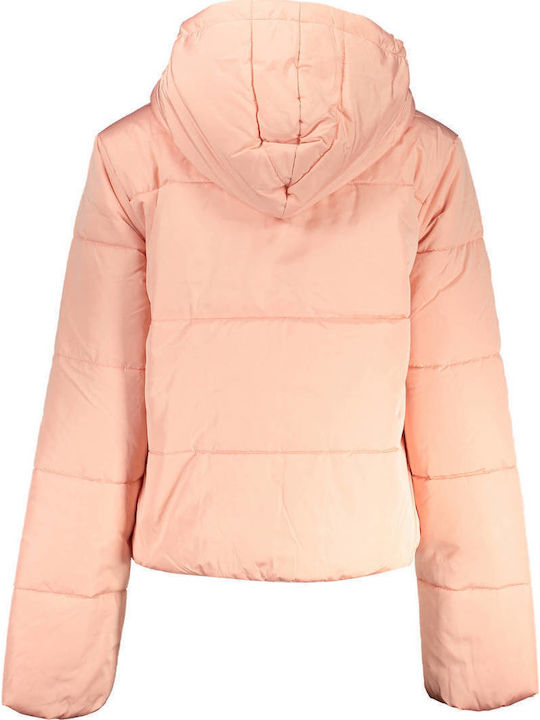 Kurz Damen Puffer Jacke für Winter Orange