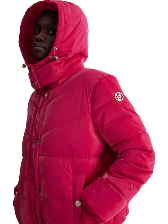 Scurtă Jachetă de femei Puffer Fuchsia