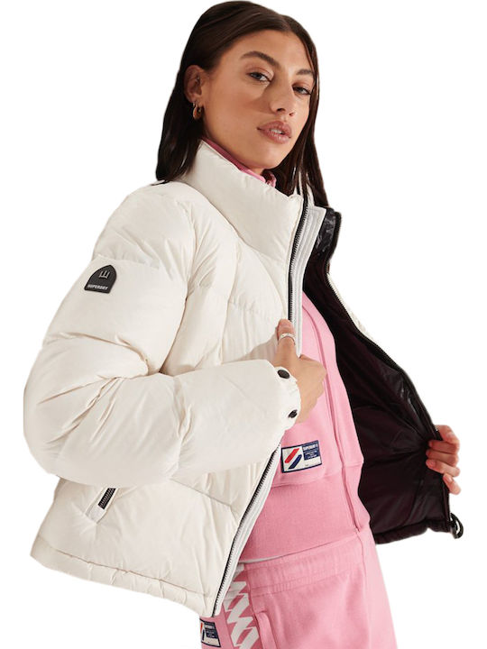 Alpine Luxe Down Kurz Damen Puffer Jacke für Winter Weiß