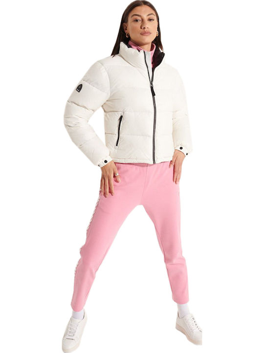 Alpine Luxe Down Kurz Damen Puffer Jacke für Winter Weiß