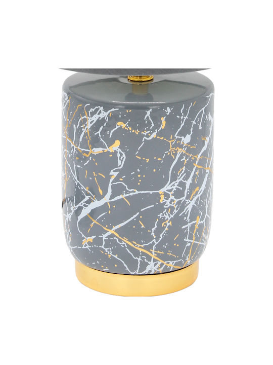 Keskor Ceramic Table Lamp for Socket E14 with Gray Shade and Base