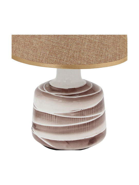 Keskor Ceramic Table Lamp for Socket E27 with Brown Shade and Base