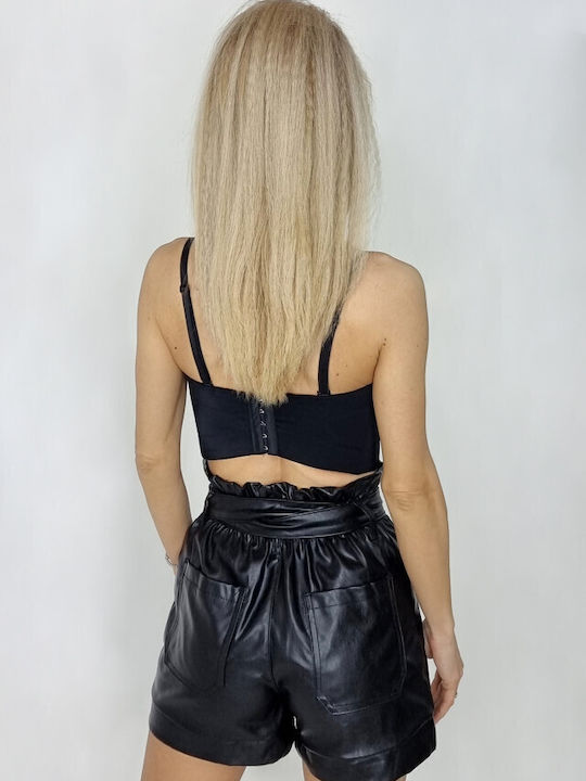 Damen Korsett Bluse Black