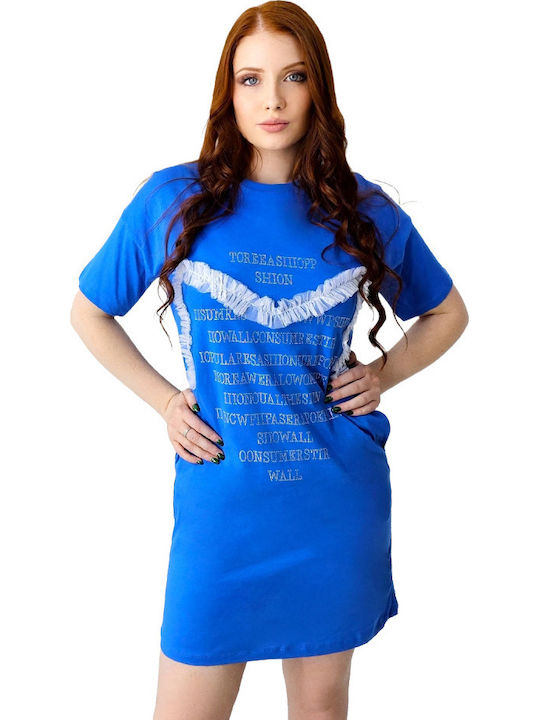 Kleid Ganztägig Hellblau