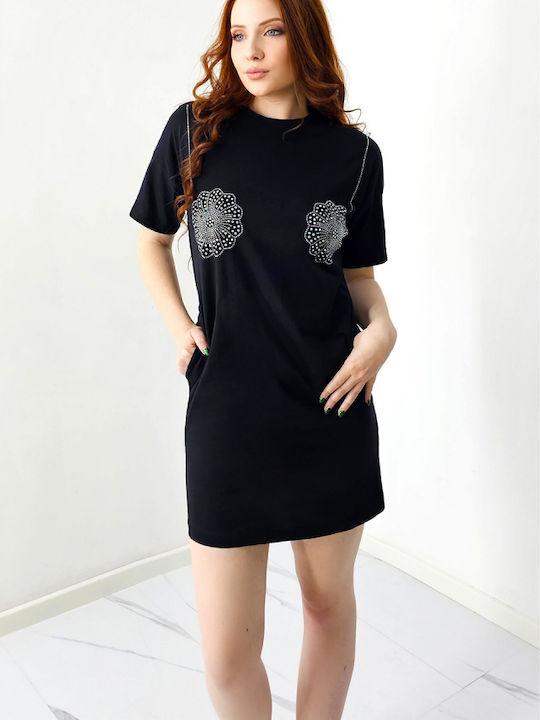 Καλοκαιρινό Mini Φόρεμα Temptation Black