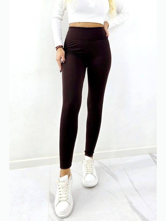 Schulung Frauen Lang Leggings Hochgeschnitten Brown