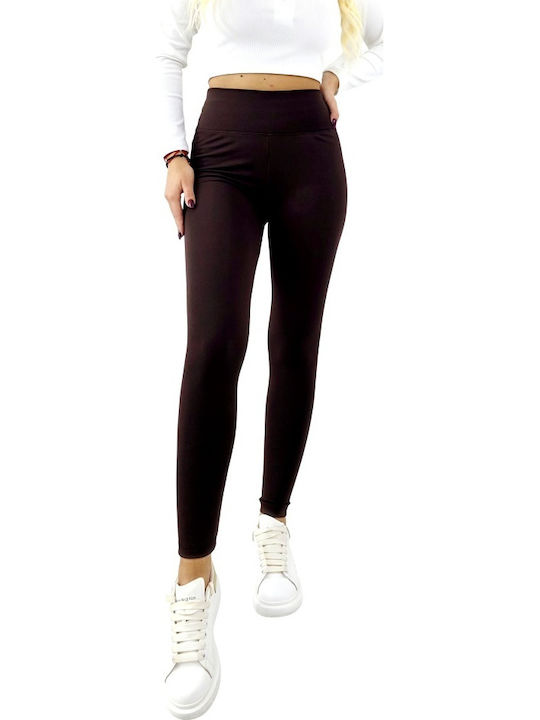 Schulung Frauen Lang Leggings Hochgeschnitten Brown