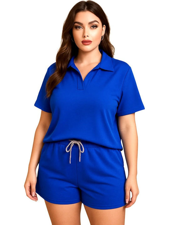 Γυναικείο Σετ με Τζιν Σορτς Royal Blue