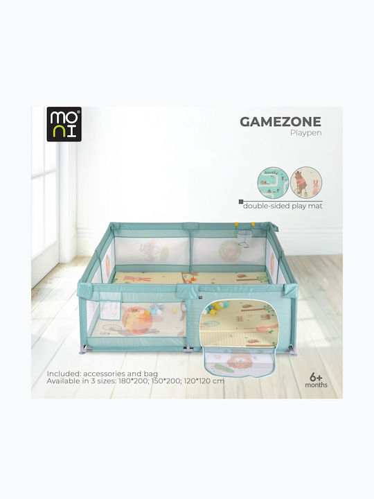 Moni Park with Mattress Green 200x180cm