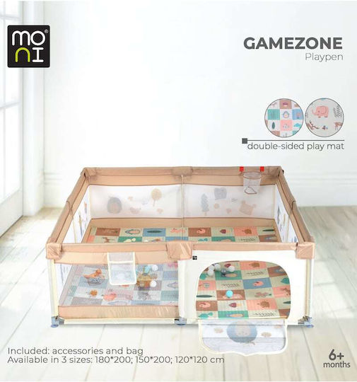 Moni Gamezone Πάρκο με Στρώμα Μπεζ 200x180cm