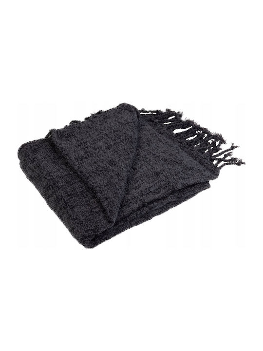Douceur d'Intérieur Green Sofa Blanket with Fringes 125x150cm