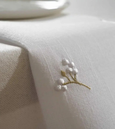Gofis Home Πετσέτα Φαγητού White με Κέντημα White 45x45εκ. Gofis Home Πετσέτα Φαγητού White με Κέντημα White 45x45εκ.