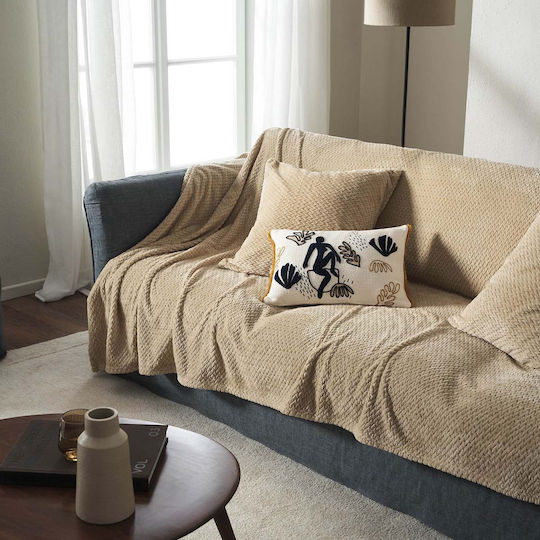 Gofis Home Πολυθρόνας Π180xΜ180cm Cinnabar Sesame Beige 115/06