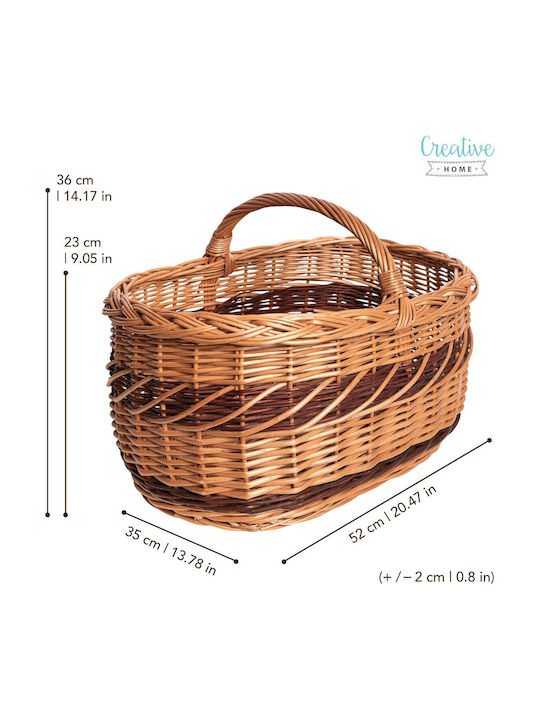 Creative Coș decorativ Din paie cu mânere Beige 52x35x36buc