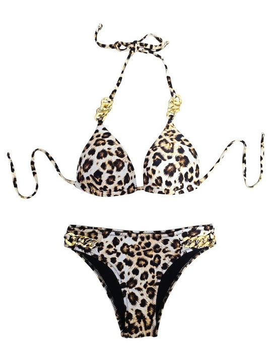 Set Bikini Brasil Tierdruck Mehrfarbig