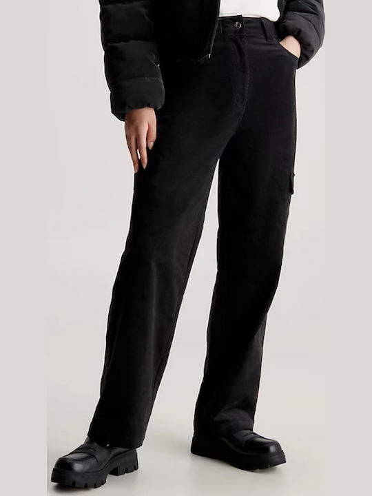 Hoch tailliert Damenjeans Schwarz