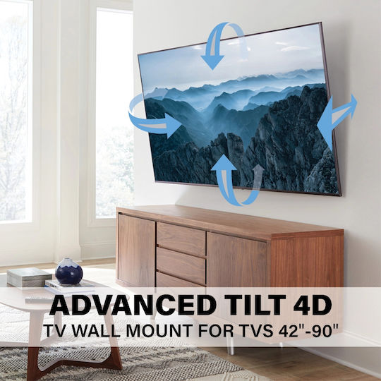 Universal Extendable Wall Tv Mount Sanus 106-229 Cm Black