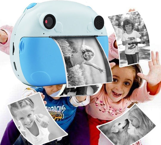 Cameră Pentru Copii Smartic Hd 1080p Rezoluție Baterie 1000mah Ecran 2.0 Inch Card Memorie 32 Gb Funcție Imprimare Instantanee Jocuri Incorporate Mp3 Mod Selfie Usb Type-c Albastră