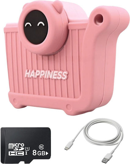 Cameră Pentru Copii Smartic Hd 1080p Rezoluție Baterie 600mah Ecran 2.4 Inch Card Memorie 32 Gb Jocuri Incorporate Mp3 Mod Selfie Usb Type-c Roz