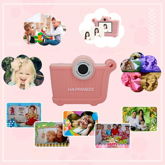 Cameră Pentru Copii Smartic Hd 1080p Rezoluție Baterie 600mah Ecran 2.4 Inch Card Memorie 32 Gb Jocuri Incorporate Mp3 Mod Selfie Usb Type-c Roz