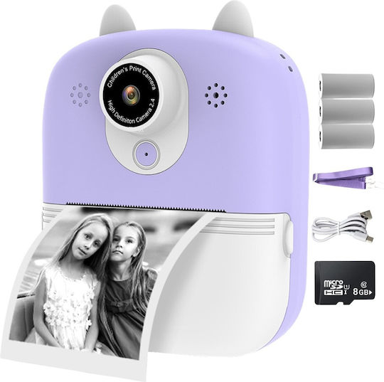 Cameră Pentru Copii Smartic Hd 1080p Rezoluție Baterie 800mah Ecran 2.4 Inch Card Memorie 32 Gb Funcție Imprimare Instantă Un Joc Integrat 3 Role Imprimare Mp3 Mod Selfie Usb Tip
