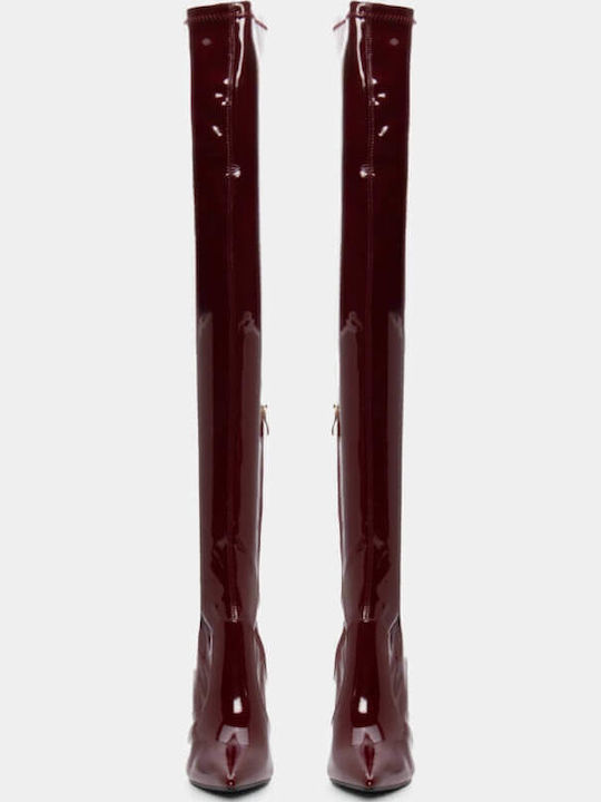 Cizme dama Peste genunchi Burgundy