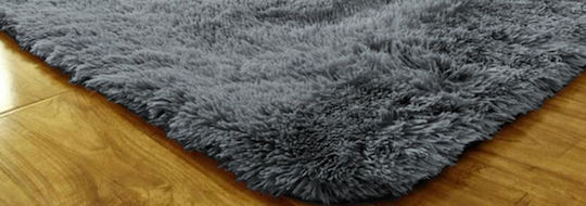 Strado Αντιολισθητικό Χαλί Ορθογώνιο Shaggy Dark Silver 250x300cm