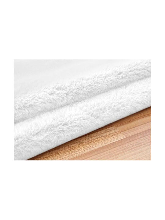 Strado Carpets Αντιολισθητικό Χαλί Στρογγυλό Shaggy White Φ200cm