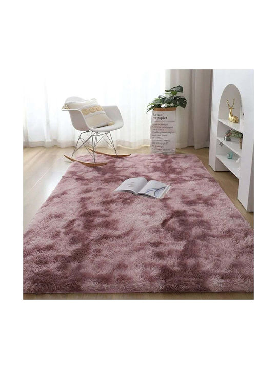 Strado Carpets Teppich Rechteckig Zottelig Synthetisch,Polyester/Cotton/Leather Purple