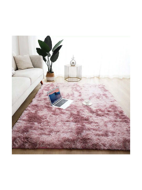 Strado Carpets Teppich Rechteckig Zottelig Synthetisch,Polyester/Cotton/Leather Purple