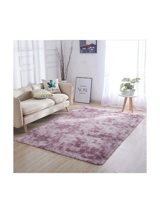 Strado Carpets Teppich Rechteckig Zottelig Synthetisch,Polyester/Cotton/Leather Purple