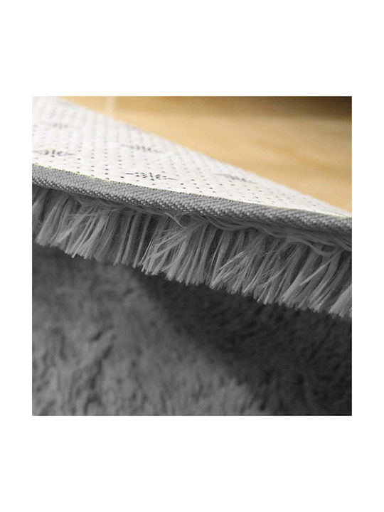 Strado Carpets Αντιολισθητικό Χαλί Στρογγυλό Shaggy Dark Grey Φ80cm