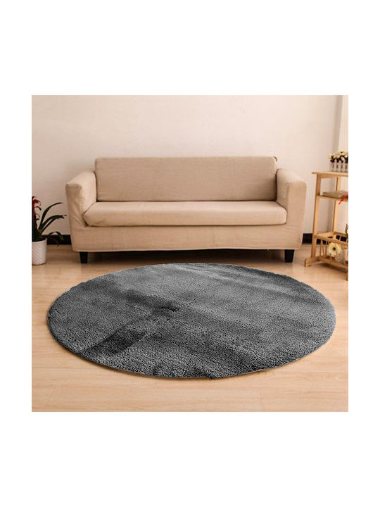 Anti-slip Rug Round Silver (light Grey)