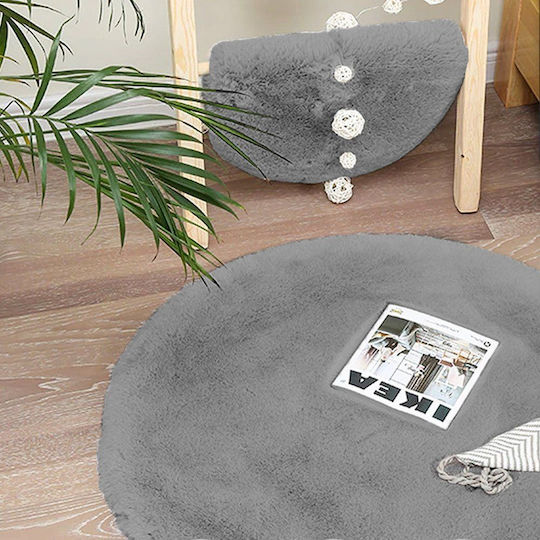 Αντιολισθητικό Χαλί Στρογγυλό Silver (light Grey) Φ90cm