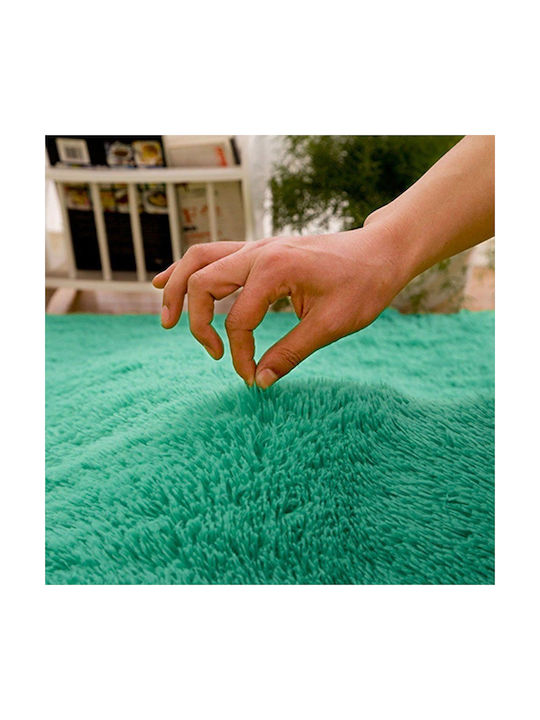 Strado Carpets Αντιολισθητικό Χαλί Στρογγυλό Shaggy Turquoise Φ100cm