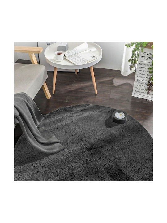 Strado Carpets Αντιολισθητικό Χαλί Στρογγυλό Grey Φ80cm