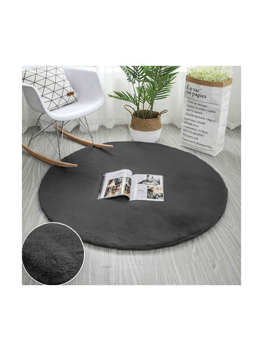 Strado Carpets Αντιολισθητικό Χαλί Στρογγυλό Grey Φ80cm